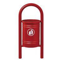 Poubelle Vercors 40 L avec seau - zinc rouge foncé 3004 - Image principale