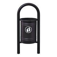 Poubelle Vercors 40 L avec seau - zinc noir 9005 - Image principale