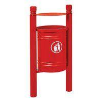 Poubelle Saintonge 40 L avec seau pommeau City - zinc rouge 3020 - Image principale