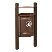 Poubelle Saintonge 40 L avec seau pommeau City - zinc marron 8017 - Image principale