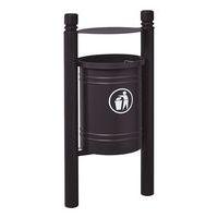 Poubelle Saintonge 40 L avec seau pommeau City - zinc noir 9005 - Image principale
