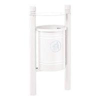 Poubelle Saintonge 40 L avec seau pommeau City - zinc blanc 9010 - Image principale