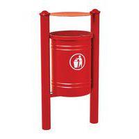 Poubelle Saintonge 40 L avec seau pommeau Agora - zinc rouge 3020 - Image principale
