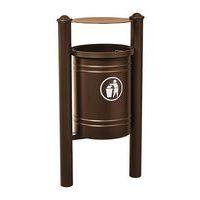 Poubelle Saintonge 40 L avec seau pommeau Agora - zinc marron 8017 - Image principale