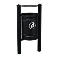 Poubelle Saintonge 40 L avec seau pommeau Agora - zinc noir 9005 - Image principale