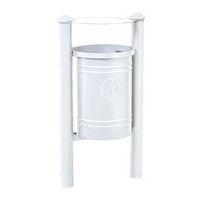 Poubelle Saintonge 40 L avec seau pommeau Agora - zinc blanc 9010 - Image principale