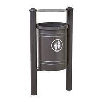 Poubelle Saintonge 40 L avec seau pommeau Agora - zinc gris Procity - Image principale