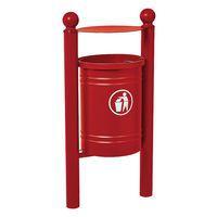 Poubelle Saintonge 40 L avec seau pommeau Boule - zinc rouge 3004 - Image principale