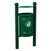 Poubelle Saintonge 40 L avec seau pommeau Boule - zinc vert 6005 - Image principale