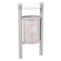 Poubelle Saintonge 40 L avec seau pommeau Boule - zinc gris 7044 - Image principale