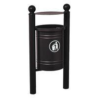 Poubelle Saintonge 40 L avec seau pommeau Boule - zinc noir 9005 - Image principale