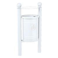 Poubelle Saintonge 40 L avec seau pommeau Boule - zinc blanc 9010 - Image principale