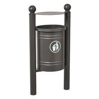 Poubelle Saintonge 40 L avec seau pommeau Boule - zinc gris Procity - Image principale