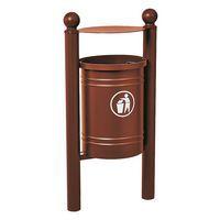 Poubelle Saintonge 40 L avec seau pommeau Boule - zinc aspect corten - Image principale