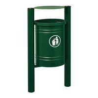 Poubelle Saintonge 40 L avec seau pommeau inox brossé - zinc vert 6005 - Image principale