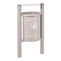 Poubelle Saintonge 40 L avec seau pommeau inox brossé - zinc gris 7044 - Image principale