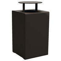 Poubelle Kub 120 L acier avec couvercle - noir 9005 - Image principale
