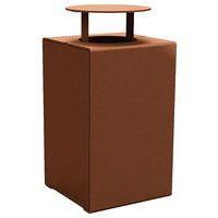Poubelle Kub 120 L acier avec couvercle - aspect corten - Image principale