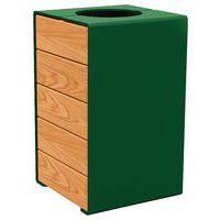 Poubelle Kub 120 L acier/bois - Procity