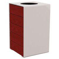 Poubelle Kub 120 L acier/bois - gris 7044/acajou - Image principale