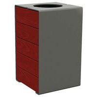 Poubelle Kub 120 L acier/bois - gris Procity/acajou - Image principale