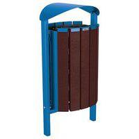 Poubelle Silaos 50L acier/plastique recyclé scellmnt marron/bleu 5010 - Image principale