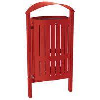 Poubelle Silaos 50 L acier - scellement direct - rouge foncé 3004 - Image principale