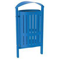 Poubelle Silaos 50 L acier - scellement direct - bleu 5010 - Image principale