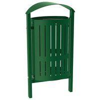 Poubelle Silaos 50 L acier - scellement direct - vert 6005 - Image principale