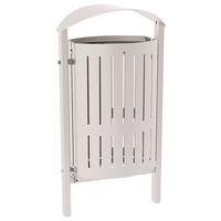 Poubelle Silaos 50 L acier - scellement direct - gris 7044 - Image principale