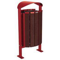 Poubelle Silaos 50L acier/plastique recyclé platines marron/rouge 3004 - Image principale
