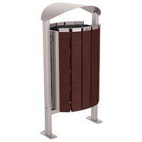 Poubelle Silaos 50L acier/plastique recyclé platines marron/gris 7044 - Image principale