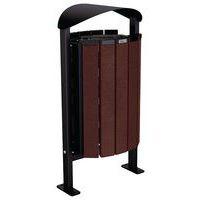 Poubelle Silaos 50L acier/plastique recyclé platines marron/noir 9005 - Image principale