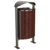 Poubelle Silaos 50L acier/plastiq recyclé platines marron/gris Procity - Image principale