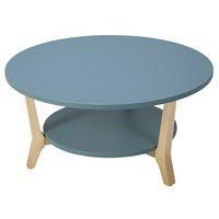 Table basse Zélos Ø 80 cm 2 plateaux hêtre/bleu - Image 5