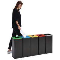 Poubelle de tri papier 40 L Gris / Bleu - Manutan - Image 2