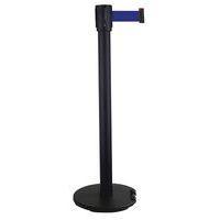 Poteau noir à sangle 2 m - Socle à roulettes - Manutan Expert - Image principale