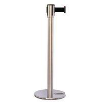 Poteau chromé sangle noir 5m base emboîtable chromé - Image principale
