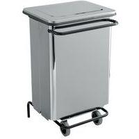 Conteneur mobile à pédale front. Amovible Inox brossé 70L - Image principale