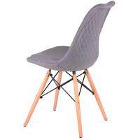 Lot de 4 chaises Lindy pied bois naturel tissu Gris clair - Image 2