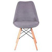 Lot de 4 chaises Lindy pied bois naturel tissu Gris clair thumbnail image 3