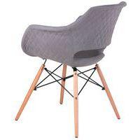 Lot de 4 fauteuils Nadine pieds bois naturel tissu gris clair - Image 2