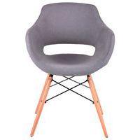 Lot de 4 fauteuils Nadine pieds bois naturel tissu gris clair - Image 4