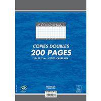 Etui 50 copies doubles 200 pages 70g A4 non perforées 5x5 - Conquerant