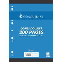 Etui 50 copies doubles 200 pages 70g A4 perforées 5x5 - Conquerant