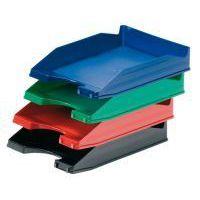 Corbeille à courrier pleine superposable, dim. 35x25x6,5 cm (Ensemble de 10) - Noir - Image principale