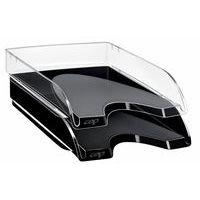 Corbeille à courrier recyclable parois pleines superposables 35x26x6 cm (Ensemble de 10) - Cristal - Image principale