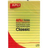 Bloc 100 feuilles notes repositionnable 100x150 mm jaune ligné - Apli thumbnail image