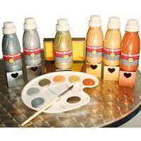 Assortiment de 6 flacons 250 ml gouache métal - Pichon
