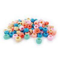 Sachet 1000 perles plastique gros trous pastel ø 9 mm - Image principale